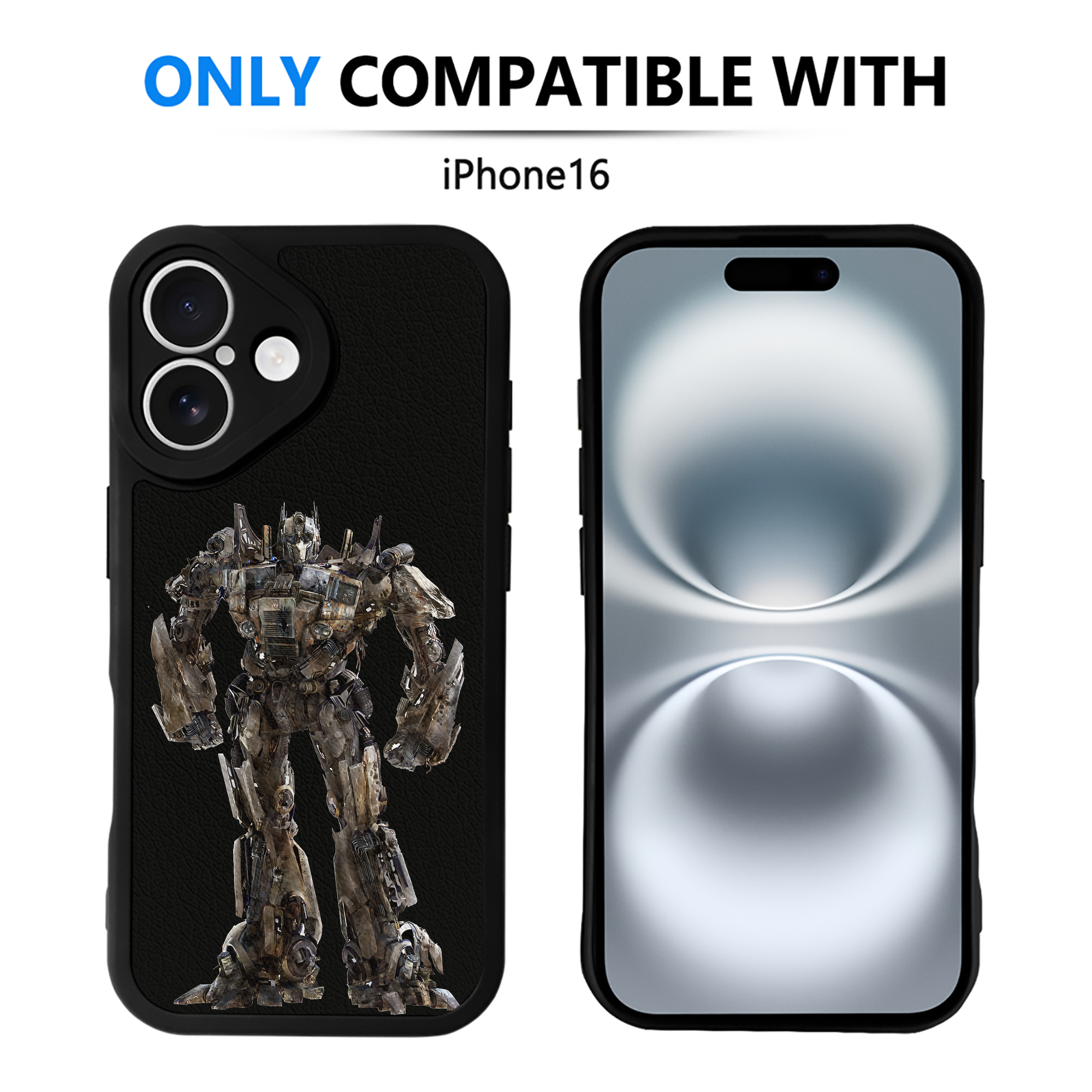 （画像用） Transformers トランスフォーマー 【iPhone 16シリーズ対応】シリコンスマホケース（レザー調） 材質：シリコン